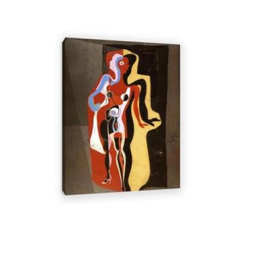 Imagem de FLUCK Tela com impressão moderna, manequim (manequim de Barcelona), famosa pintura a óleo, reprodução de arte em tela para surrealismo decoração de casa 20 x 28 cm (8 x 11 in) moldura interna