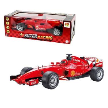 Imagem de Carro Fricção Super Racing Corrida Vermelho com Luz Som 1:18 - Comerci