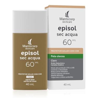 Imagem de Mantecorp - Protetor Solar Episol Sec Acqua FPS 60 Claro - Base Aquosa Ultraleve com Cor - Proteção e Controle da Oleosidade - 40ml