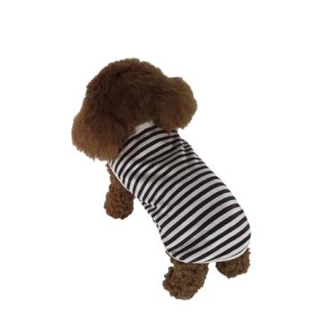Imagem de INGSIST Roupa casual para o dia a dia com listras para cães pequenas, médias para filhotes, roupas de férias, tamanho PP, P, M, G, GG