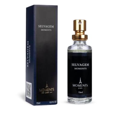 Imagem de Perfume de Bolso Masculino SELVAGEM 15ml Moments Paris Fragrância Aromatico Citrico Noite Parfum Alta Fixação EDP Spray Presente Mini Frasco Homem Sedutor Sofisticado