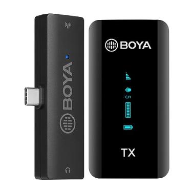 Imagem de QCYDOBRASIL Sistema Microfone Sem Fio Lapela By-xm6-k5 2.4G p/Usb-C Ideal para Gravações Entrevistas Podcasts Design Leve e Portátil Desempenho Profissional - No Brasil