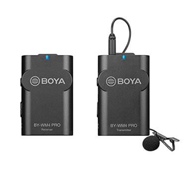 Imagem de fantaxi BY-WM4 Pro K1 Portátil 2.4G Sistema de Microfone Sem Fio (Um Transmissores + Um Receptor) com Caso Difícil para DSLR Câmera Filmadora Smartphone Tablet PC Gravação de Áudio de Som Entrevista m