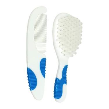 Imagem de Pente e Escova para Cabelo Soft Touch Azul Multikids Baby - BB156 BB156