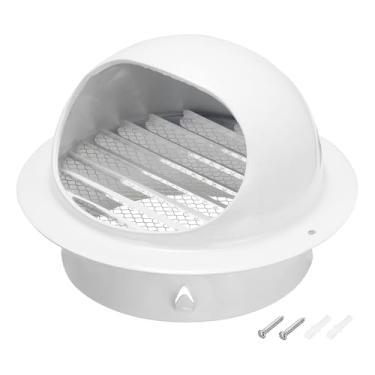 Imagem de PATIKIL Tampa redonda de ventilação de 15 cm, exaustor de saída de exaustão de ventilação externa de aço inoxidável para exaustão de dutos HVAC, branco