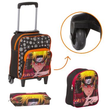 Imagem de Mochila Escolar de Rodinhas Estampa Naruto Menino Criança