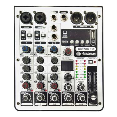 Imagem de Mesa de Som 4 Canais com Interface British 4 - Waldman