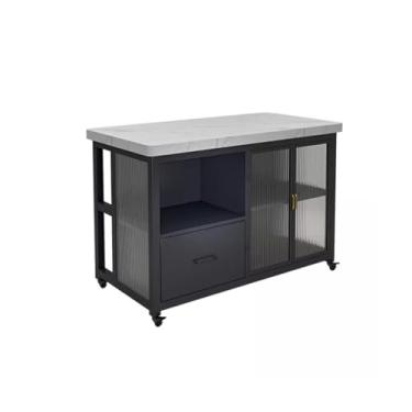 Imagem de Carrinho de Armazenamento Armário Lateral De Refeição Aberta Para Cozinha Da Ilha Central, Mesa Móvel Para Armazenamento E Cozinha Carrinho de Armazenamento