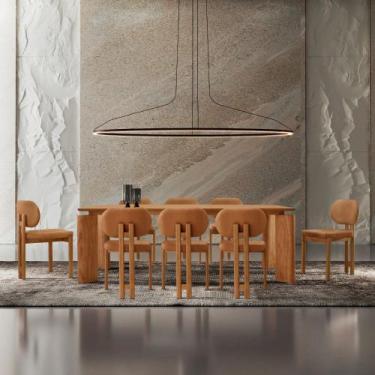 Imagem de Mesa de Jantar Nala 220cm Madeira Tampo Laminado com 8 cadeiras Nala -