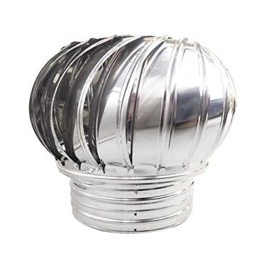 Imagem de WZYCLTT Capa de chaminé de ventilação, capa de chaminé rotativa, capinha de chaminé giratória de aço inoxidável anti corrente descendente com tampa rotativa para tubo de ventilação, 450 mm, 45 cm