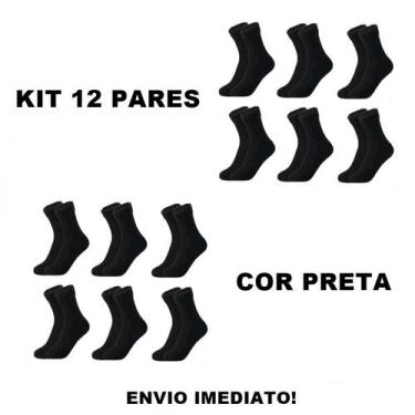 Imagem de Kit 12 Pares de Meia Térmica Feminina Forrada de Inverno Várias cores 
