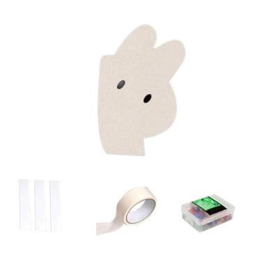Imagem de Bothyi Placa de Foto de Boletim de Feltão Proteção da Parede Proteção da superfície Scret Scratch Memo Board Protector Cafe for Bedroom, Coelho