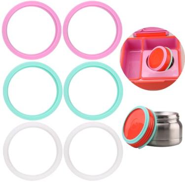 Imagem de Generic 6 Peças De Vedação Borracha Para Tampa Reposição Lancheira Térmica Omie Omiebox Bento, Caixa Bento Omiebox, Silicone 100% Segura Alimentos (3 Cores)