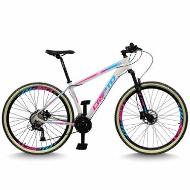 Imagem de Bicicleta Aro 29 Cripto 24 Marchas Freios Disco e Suspensão Pneu Bege,
