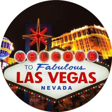 Imagem de Painel Redondo Tecido Sublimado 3D Las Vegas Frd-5775