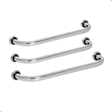 Imagem de Kit 3 Barras De Apoio Para Banheiro 2 50cm E 1 60cm - CromoShop Home a