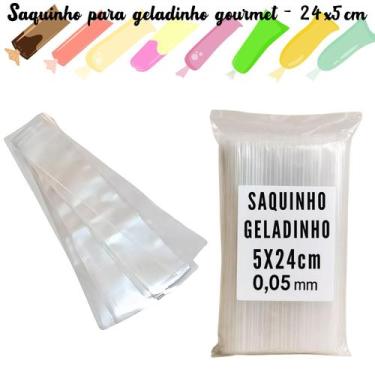Imagem de Saquinhos Sacos Para Sacolé 5x24cm Geladinho Chupchup Geladão Espessur