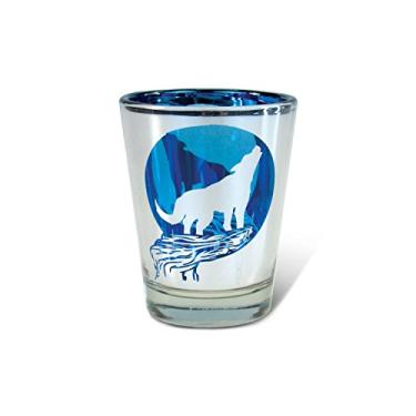 Imagem de Puzzled Copo de shot Silver Majestic Wolf, 48.2 g. Tequila Cocktail Whisky Vodka Unbreakable Glassware Novelty Shooter Glasses Handmade Drinkware