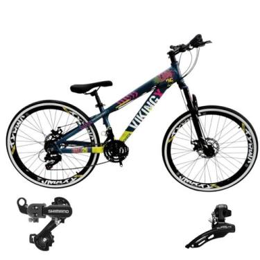 Imagem de Bicicleta Aro 26 Vikingx Aluminio Tuff 25 Mtb 24v Cambio Shimano Diant