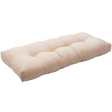 Imagem de FUNHOME Almofada de banco para ambientes externos 122 x 45 cm com aderência antiderrapante, almofada de balanço de varanda resistente à água, almofadas de banco, almofadas tufadas para móveis de