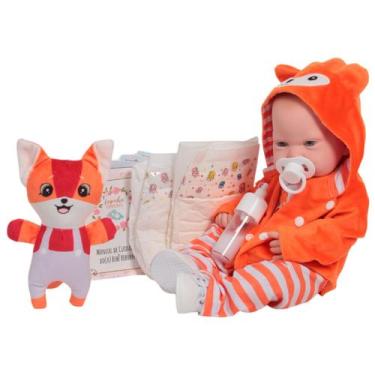 Imagem de Boneco Bebê Reborn Menino Realista 43cm Raposinha Pelúcia - Cegonha Re