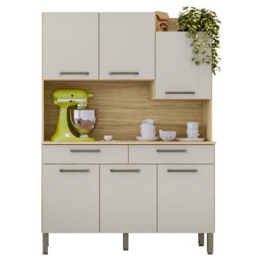 Imagem de Armário de Cozinha Compacta 132cm Stella Freijó/Soft Z06 - Mpozenato, 