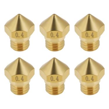 Imagem de eMagTech 6 peças 0,4 mm impressora 3D bocal de latão MK10 bocal M7/1,75 mm compatível com Flashforge Finder compatível com Creator Pro