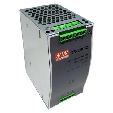 Imagem de Fonte Chaveada 12V Dr-120-12 10A 110/220 Vac - ENG AUTOMAÇÃO