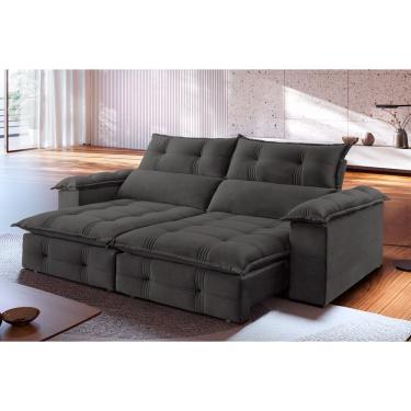 Imagem de Sofá Retrátil E Reclinável Atlas 2,10m 03 Lugares Txr Cinza