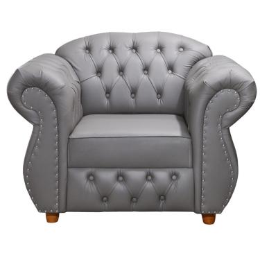 Imagem de Poltrona Chesterfield Merlô Via Encanto Courano Cinza