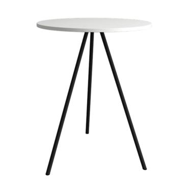 Imagem de Mesa Lateral Gabriela Preta Tampo De Madeira Branco