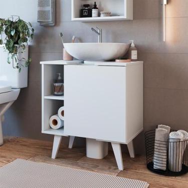 Imagem de Gabinete de Banheiro de Coluna Slim 1 PT Branco - Modern