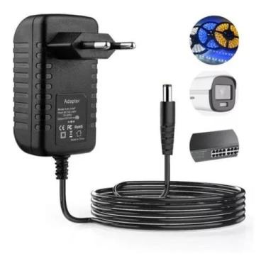 Imagem de Fonte Estabilizada 12v 3a Bivolt Pra Led Cftv Plug P4 - Lt04