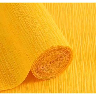 Imagem de LCREATE Rolo De Papel Crepom 2,4 M Comprimento E 43 Cm Largura Para Cerimônias Casamento Decoração Diversos Festivais (Amarelo Damasco)