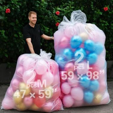 Imagem de 4 sacos de balão para transporte extragrande (2 peças 150 x 250 cm + 2 peças 120 x 150 cm), sacos de armazenamento gigantes balões de transporte para casamentos, festas de aniversário