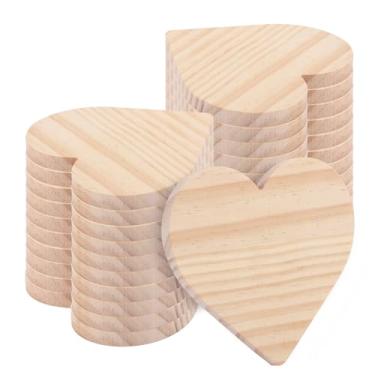 Imagem de GNIEMCKIN 36 Peças De Porta-Copos Madeira Inacabado 4", Placas Premium Em Formato Coração Para Artesanato, Desenho, Pintura, Gravação, Queima, Serragem A Laser E Decoração Casa