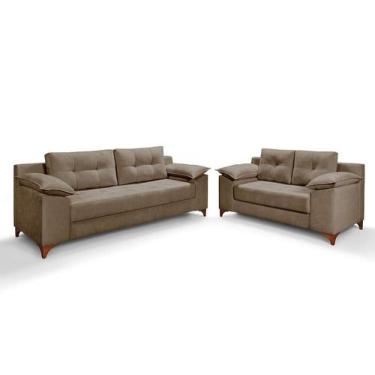 Imagem de Conjunto Sofá Living Ibiza 2 e 3 L Luxo Aveludado Sala Casa Imperial, 