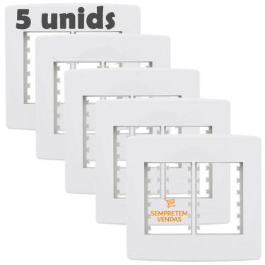 Imagem de Placa 4x4 6 Módulos Para Interruptor e Tomada 5 unidades