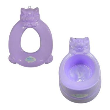 Imagem de Kit desfralde assento troninho penico de gatinho com redutor infantil 