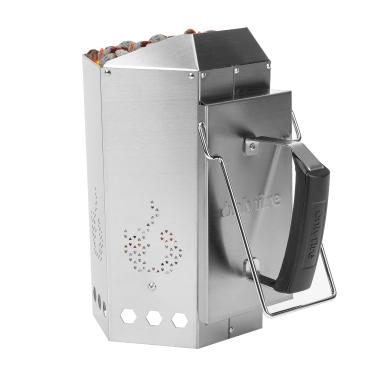 Imagem de onlyfire Acionador de chaminé de carvão de aço inoxidável, iniciador de chaminé de churrasco para churrasqueira e churrasqueiras, ferramentas de churrasqueira resistentes e fáceis de usar