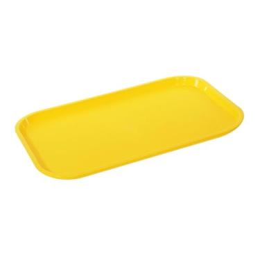 Imagem de DimyFew Bandeja retangular para servir, bandejas para mesa de centro, bandejas modernas para cafeteria, para fast food, para frutas, sala de jantar e casa, Amarelo, 37.7 X 27.6 X 1.95