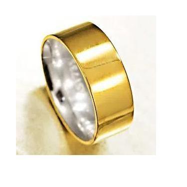 Imagem de Par de Aliança Para Casamento com Ouro e Aço - Ouro 18k, Dourado