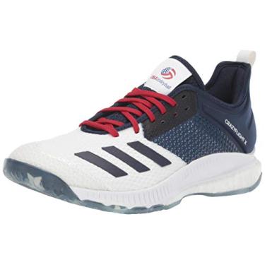 Imagem de adidas Tênis feminino de vôlei Crazyflight X3 Usav, Branco/Azul Marinho/Vermelho (Power Red), 8.5