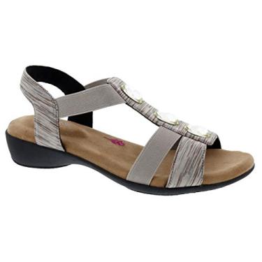 Imagem de Ros Hommerson Mackenzie 67021 Sandália feminina casual de couro elástico, Cinzento-acastan, 8 2E US