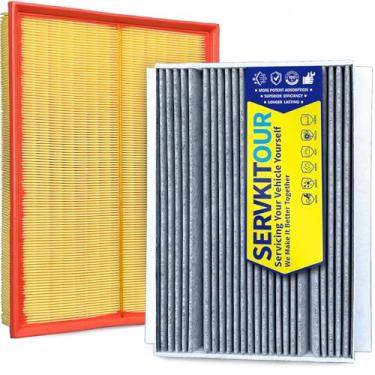 Imagem de SERVKITOUR Kit de filtro de ar da cabine do motor para Mercedes Sprinter 2019-2023 1500/2500/4500, 3500/3500XD 19-22, Freightliner Sprinter 1500/2500/3500/3500XD/4500 19-21, substitui A4477. 830000 00