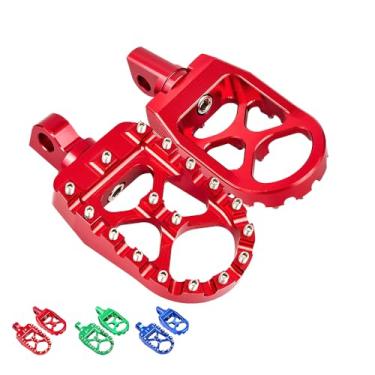 Imagem de PUCKY Apoios De Pé Largos Cnc Com Rotação 360° Estilo Mx Chopper Bobber Para Harley Dyna Sportster Fatboy Iron 883, Vermelho