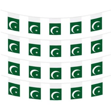 Imagem de FFILL 20 pés 20 bandeiras bandeira do Paquistão, bandeira pequena do Paquistão, para festas, lojas e bares, e celebrações do dia internacional. Bandeiras temáticas de países asiáticos - 29 países para