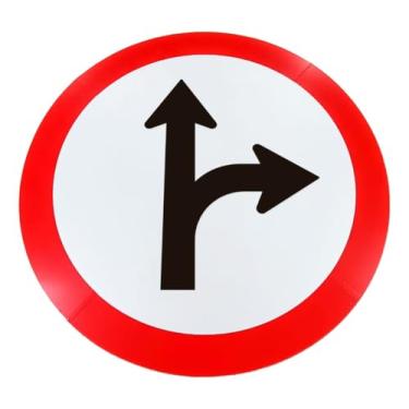 Imagem de Placa de Sinalização, Condomínio, Siga em Frente ou à Direita, 40cm, em ACM 3mm (alumínio composto)