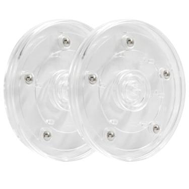 Imagem de Rierdge Pacote Com 2 Plataformas Giratórias Lazy Susan De 4" - Bandeja Giratória Rolamento Esferas Acrílico Para Bolo, Porta-Tempero E Despensa Cozinha Perfeita Rotação 360˚