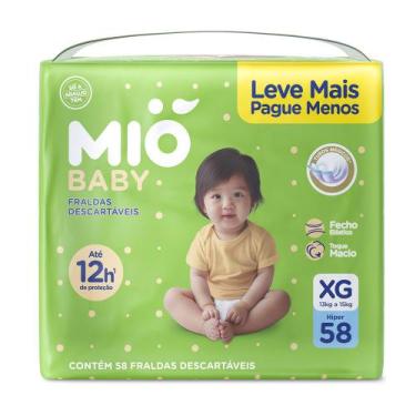 Imagem de Fralda Mió Baby Tamanho XG Hiper 58 Unidades Descartáveis